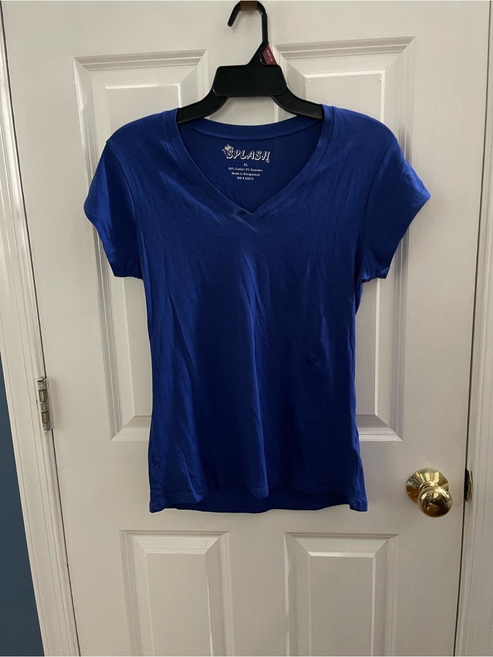 Splash Deep Blue V-Neck Short Sleeve Tee
